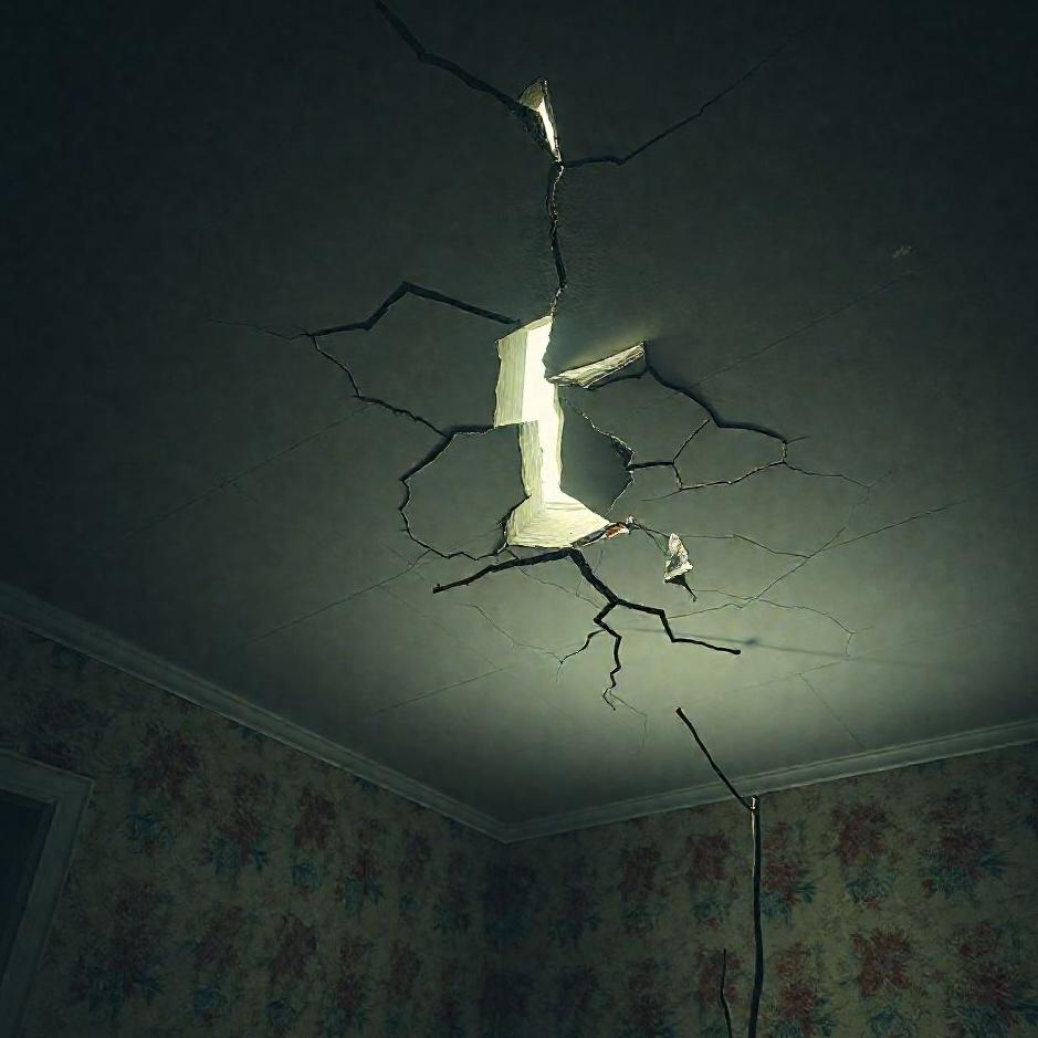 Dream : The ceiling of the house cracking in a dream