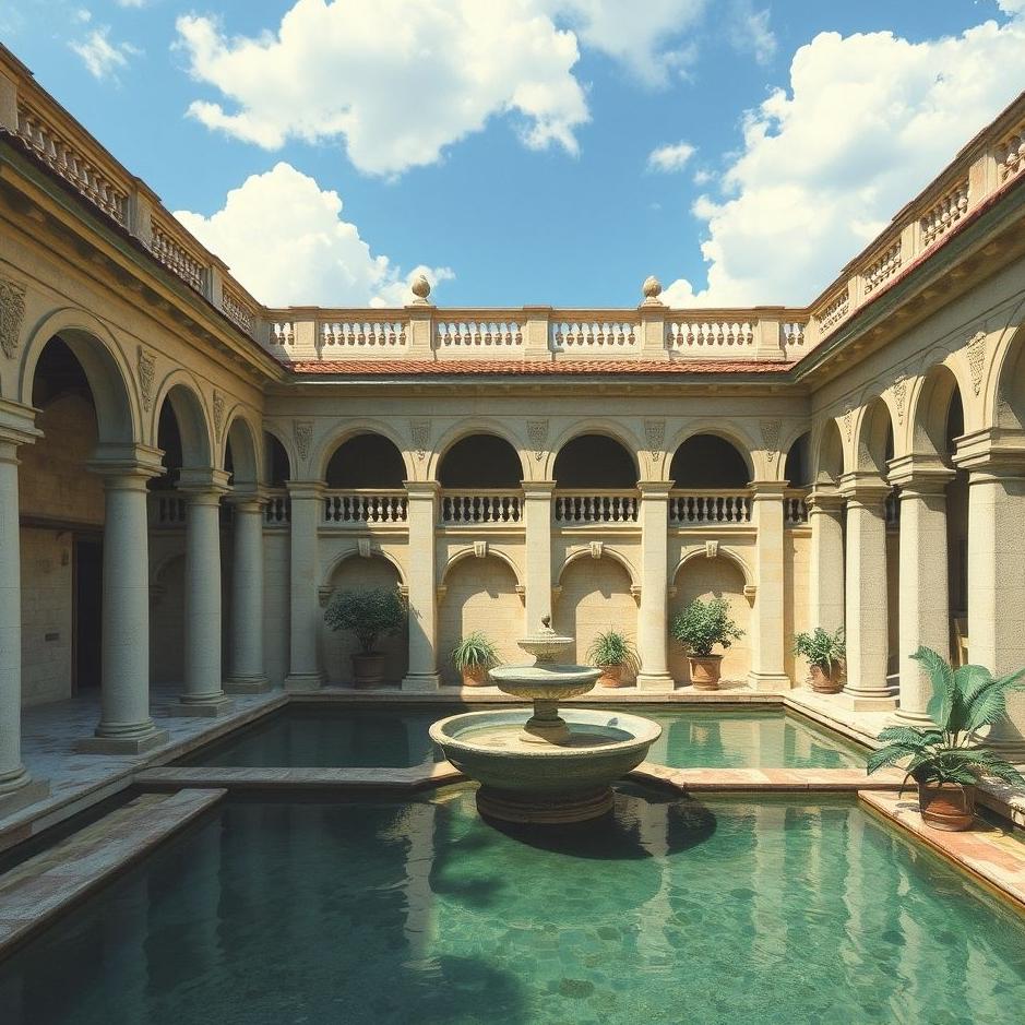 Dream : The courtyard water print in the dream