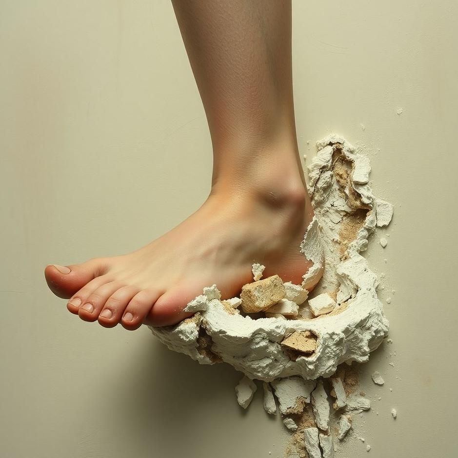 Dream : The crumbling and plastering of the foot in the dream