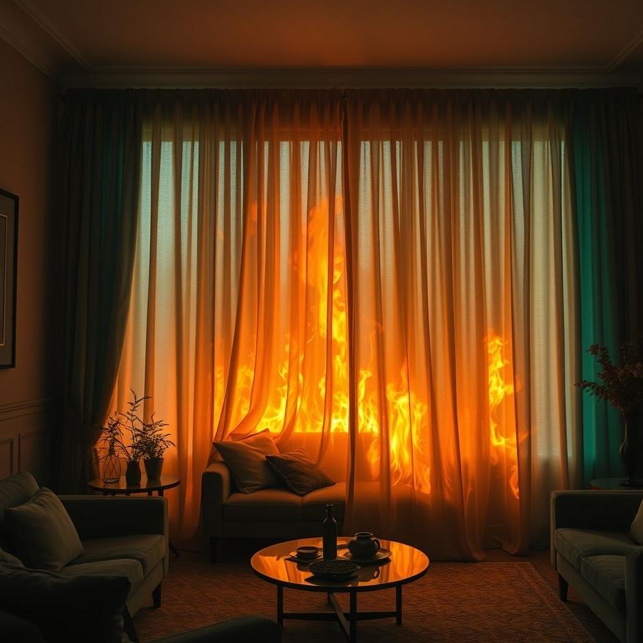 Dream : The curtain of your house burning in a dream
