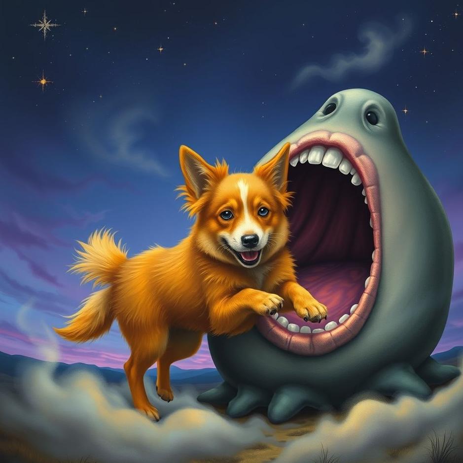 Dream : The dog from the mouth in the dream