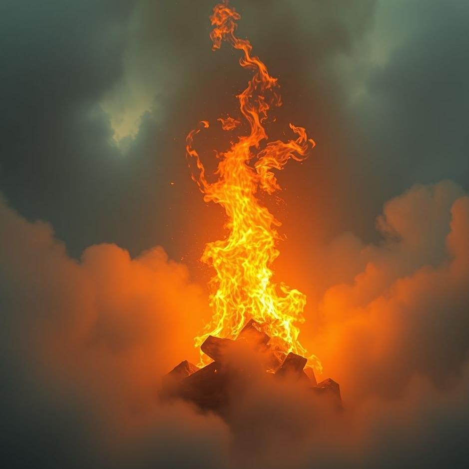 Dream : The emergence of fire standing in the dream