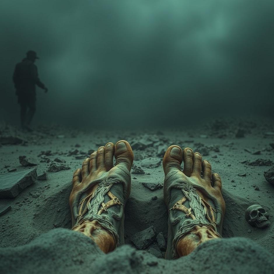 Dream : The feet of the dead in the grave in a dream