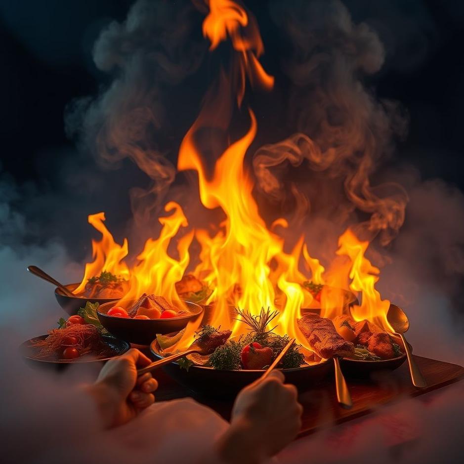 Dream : The flaming food in the dream