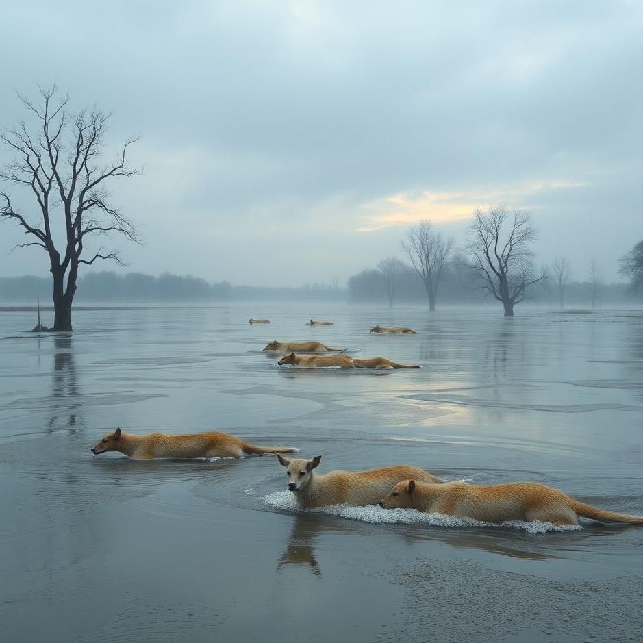 Dream : The flood receding in a dream