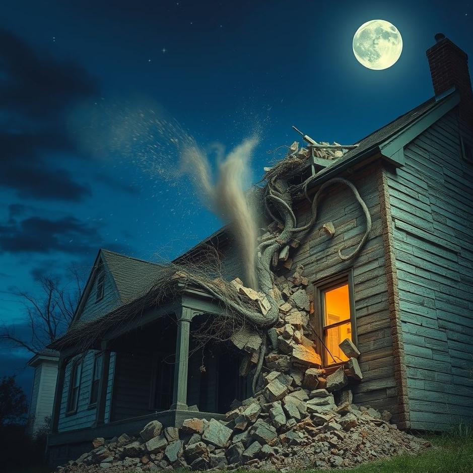 Dream : The front of the house collapsing in a dream