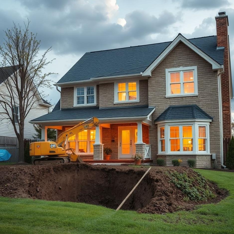 Dream : The front of your house being dug in a dream