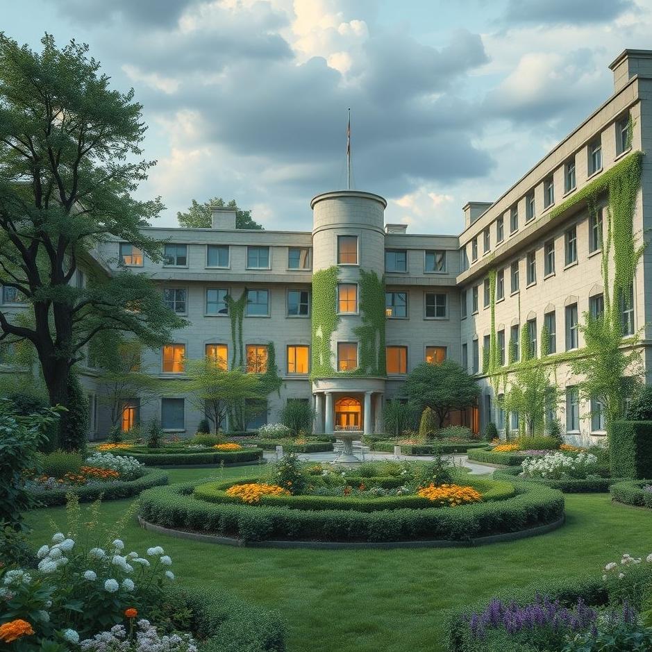 Dream : The garden of the hospital in a dream