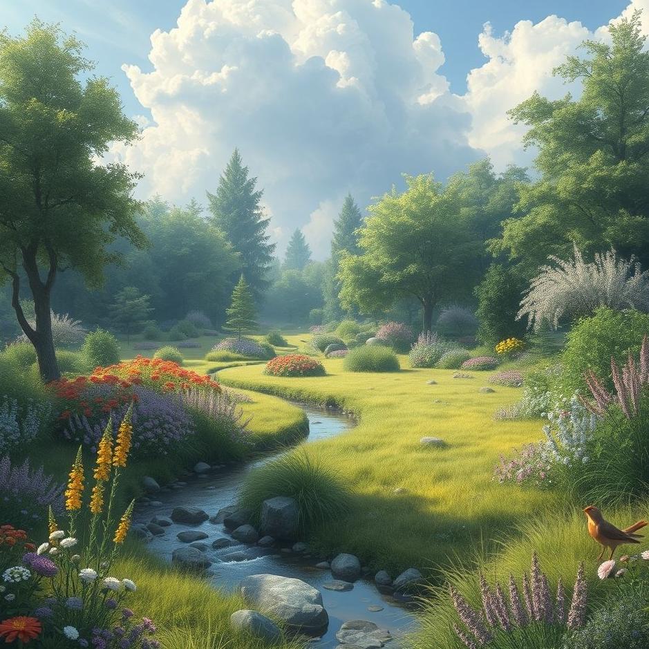 Dream : The garden with the stream in the dream
