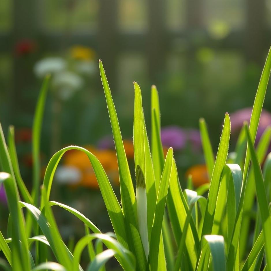 Dream : The green onion in the garden in the dream