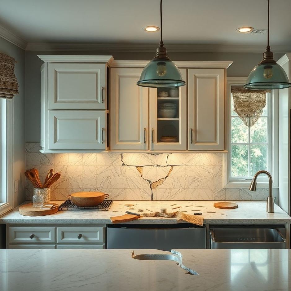 Dream : The kitchen counter broken in a dream