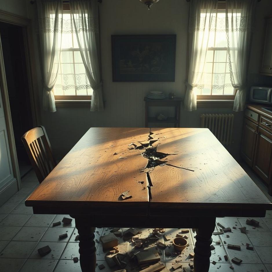 Dream : The kitchen table breaking in a dream