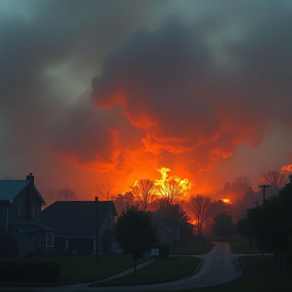 Dream : The neighborhood burning in a dream