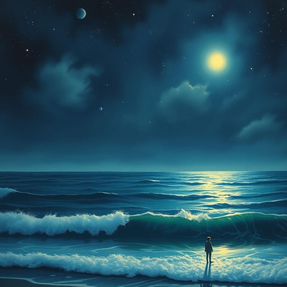 Dream : The night and the sea in a dream