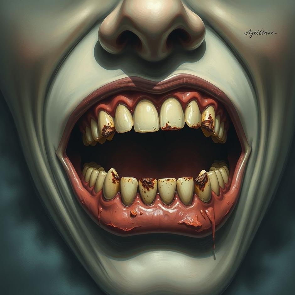 Dream : The outer front teeth rotten in a dream
