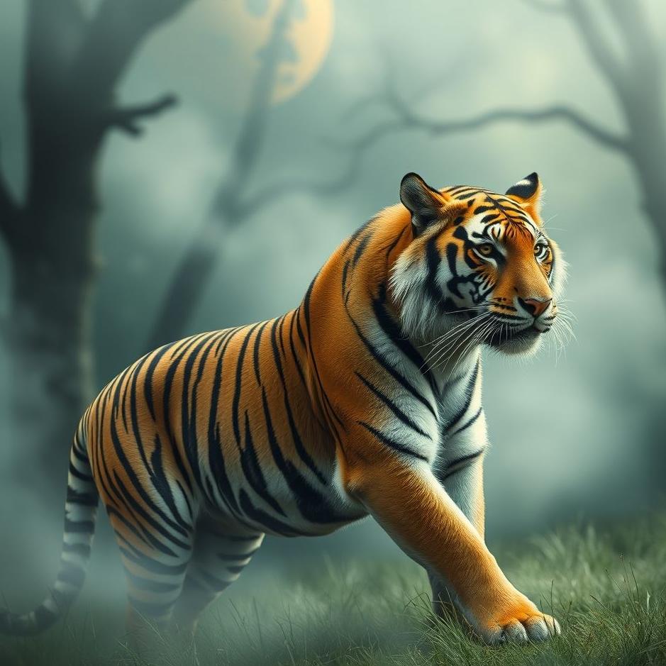Dream : The outside of a tiger in a dream