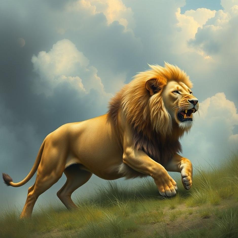 Dream : The pursuit of lion in the dream
