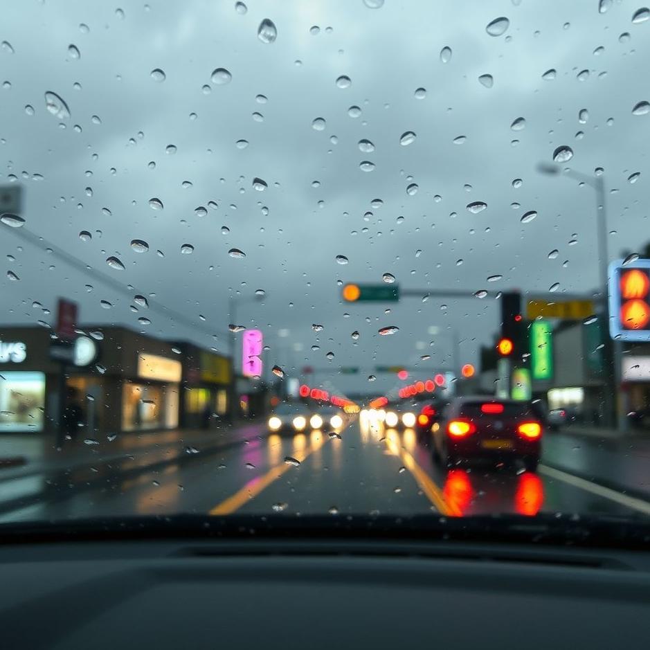 Dream : The rainfall while traveling by car