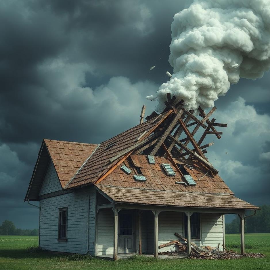 Dream : The roof of a house collapsing in a dream