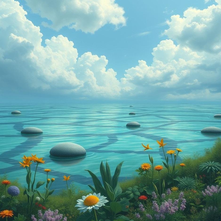 Dream : The sea in the school garden in a dream