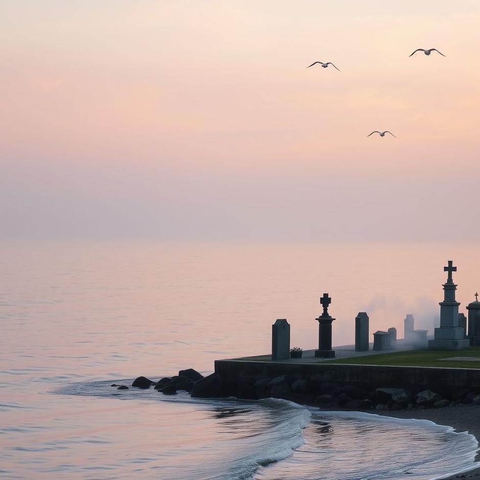 Dream : The sea next to the cemetery in a dream