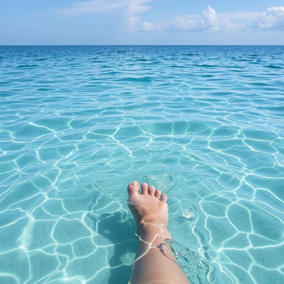 Dream : The sea water worth the foot in the dream