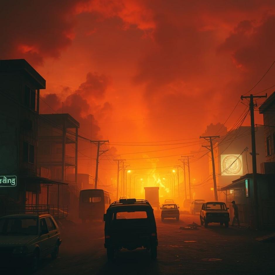 Dream : The street burning in a dream