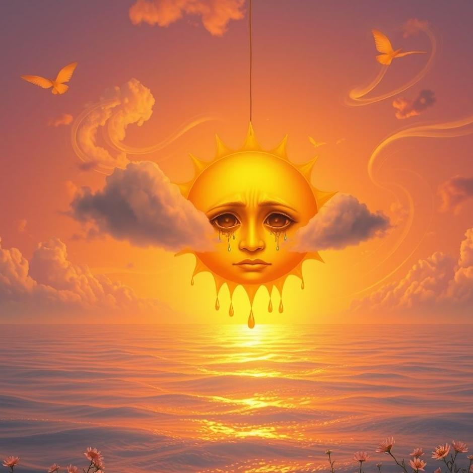 Dream : The sun crying in a dream