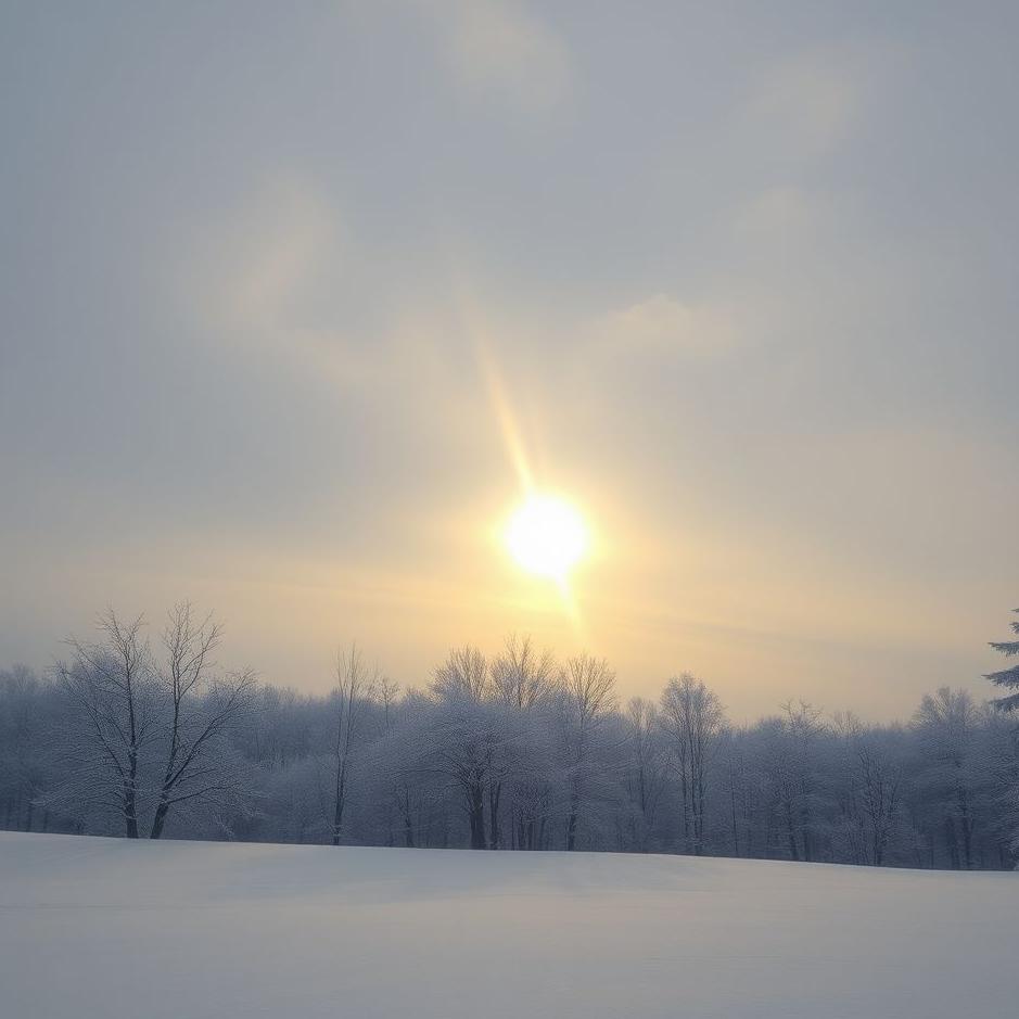 Dream : The sun in snowy weather in a dream
