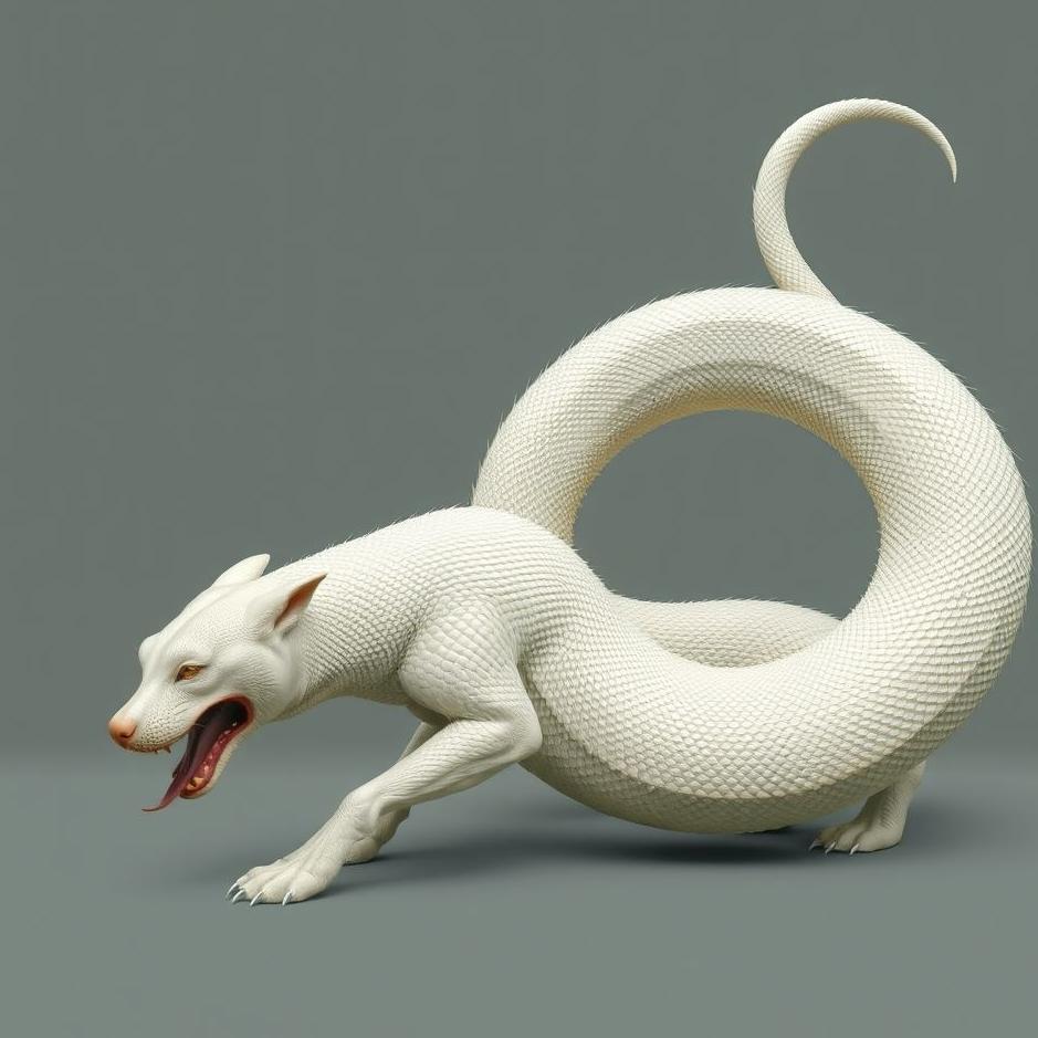Dream : The white snake turning into a dog 