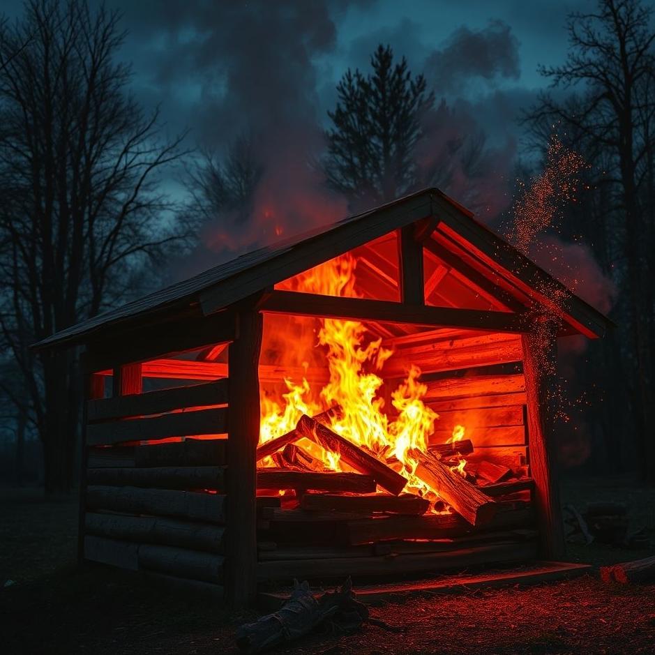 Dream : The woodshed burning in a dream