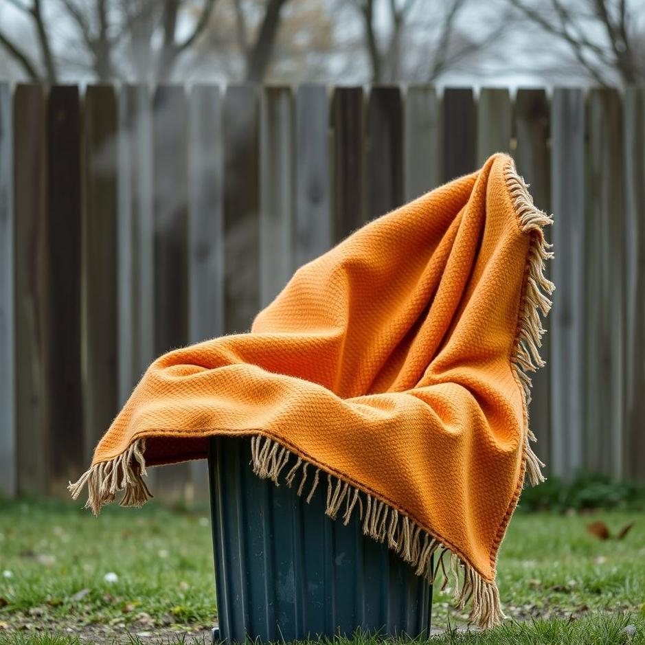 Dream : Throwing a blanket in the trash 