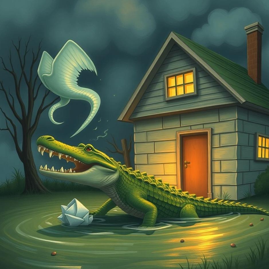 Dream : Throwing a crocodile out of your house in a dream