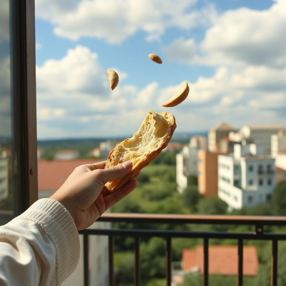 Dream : Throwing bread from the balcony in a dream