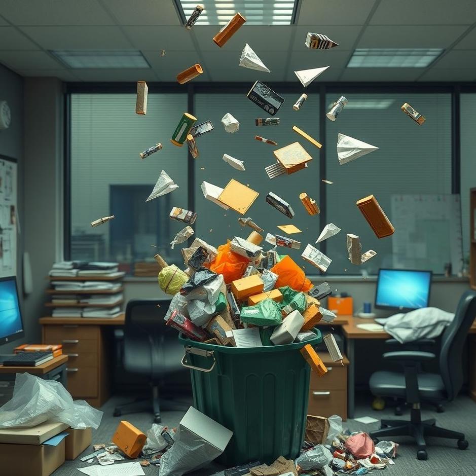 Dream : Throwing garbage in your workplace in a dream