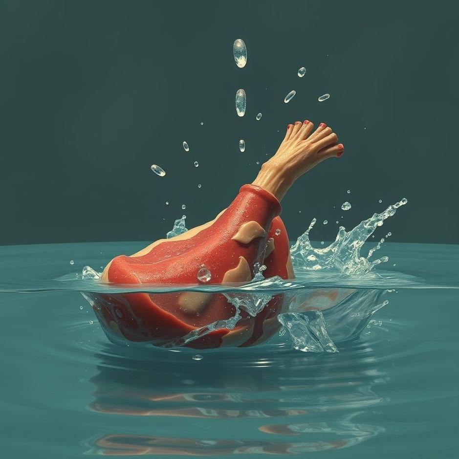 Dream : Throwing meat into water in a dream