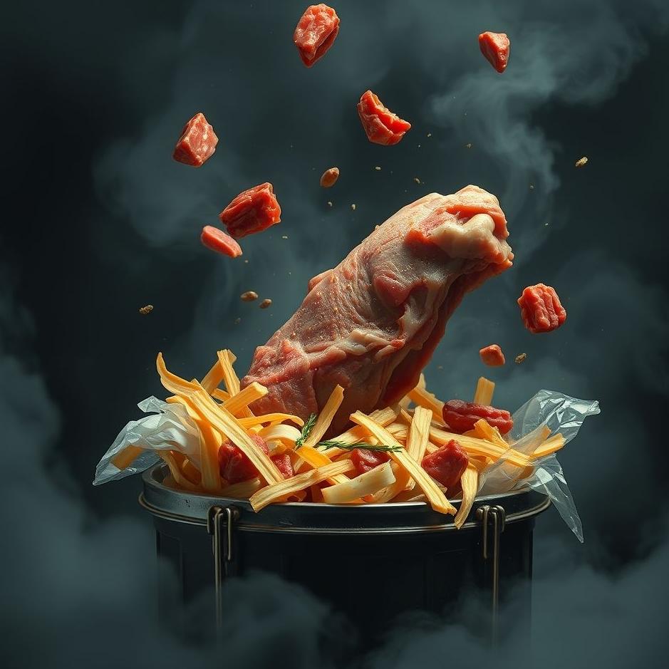 Dream : Throwing minced meat in the trash in a dream