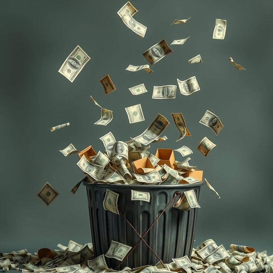Dream : Throwing money in the trash in a dream