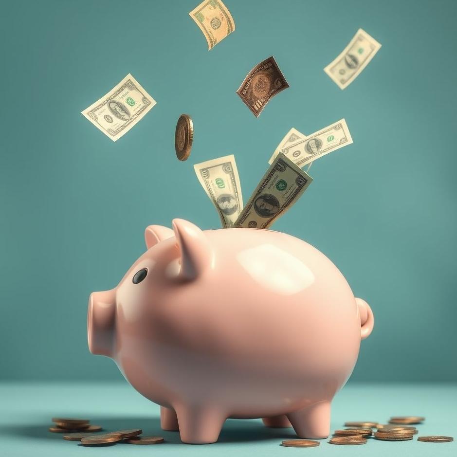 Dream : Throwing money into a piggy bank in a dream