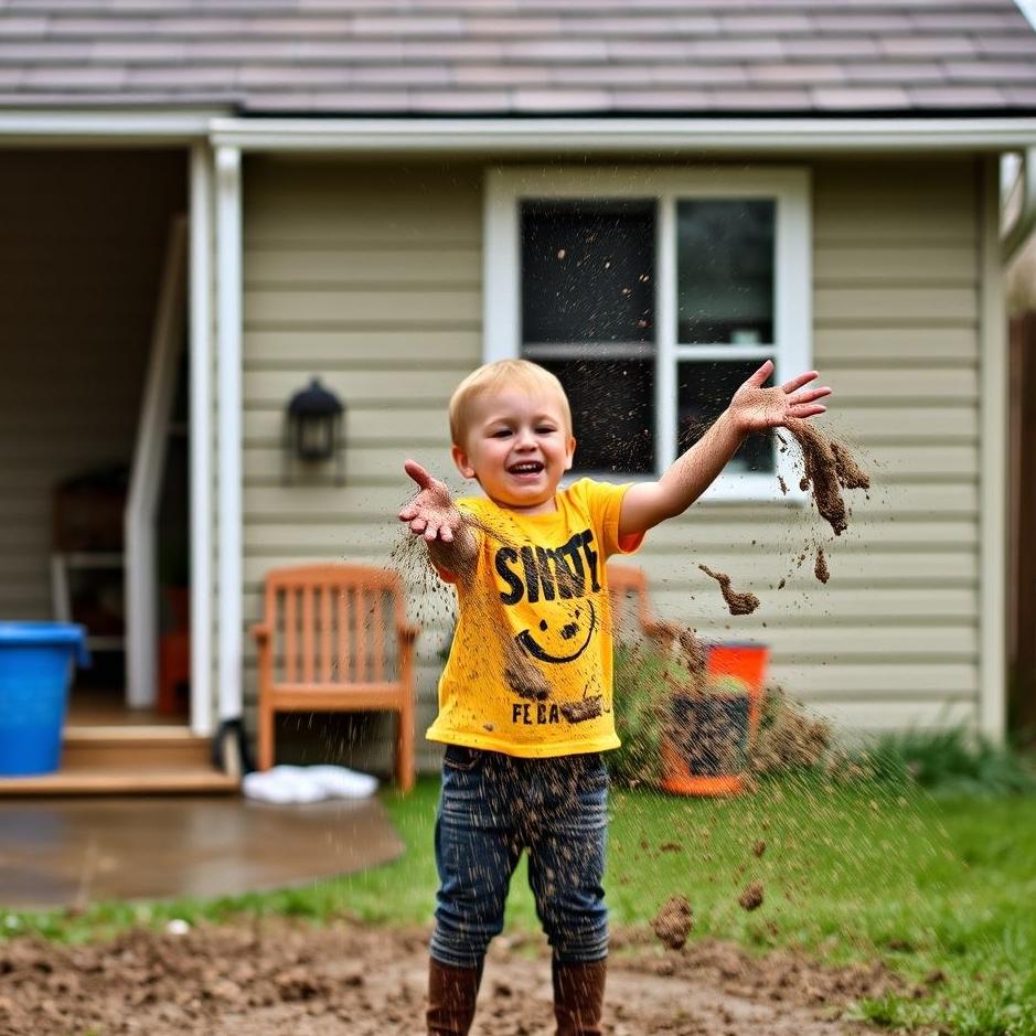 Dream : Throwing mud at home