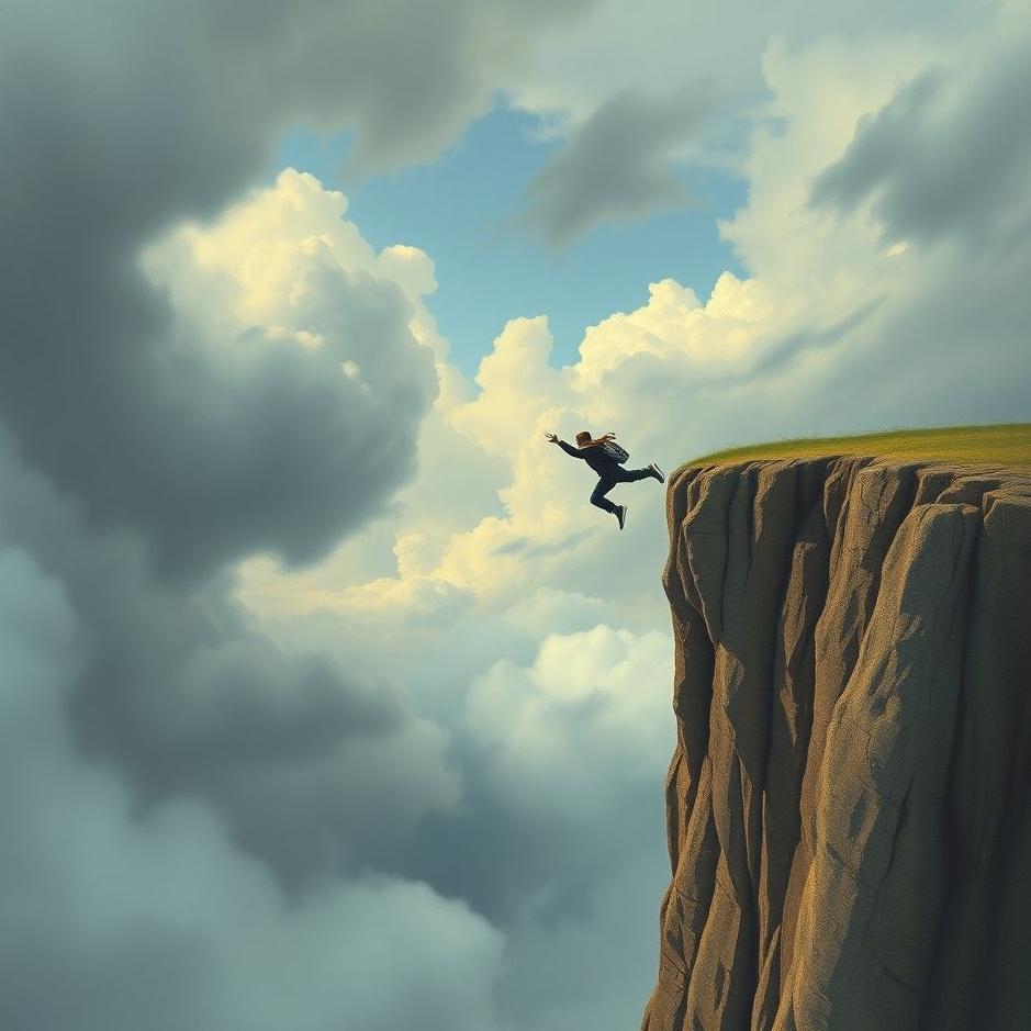 Dream : Throwing oneself off a cliff in a dream