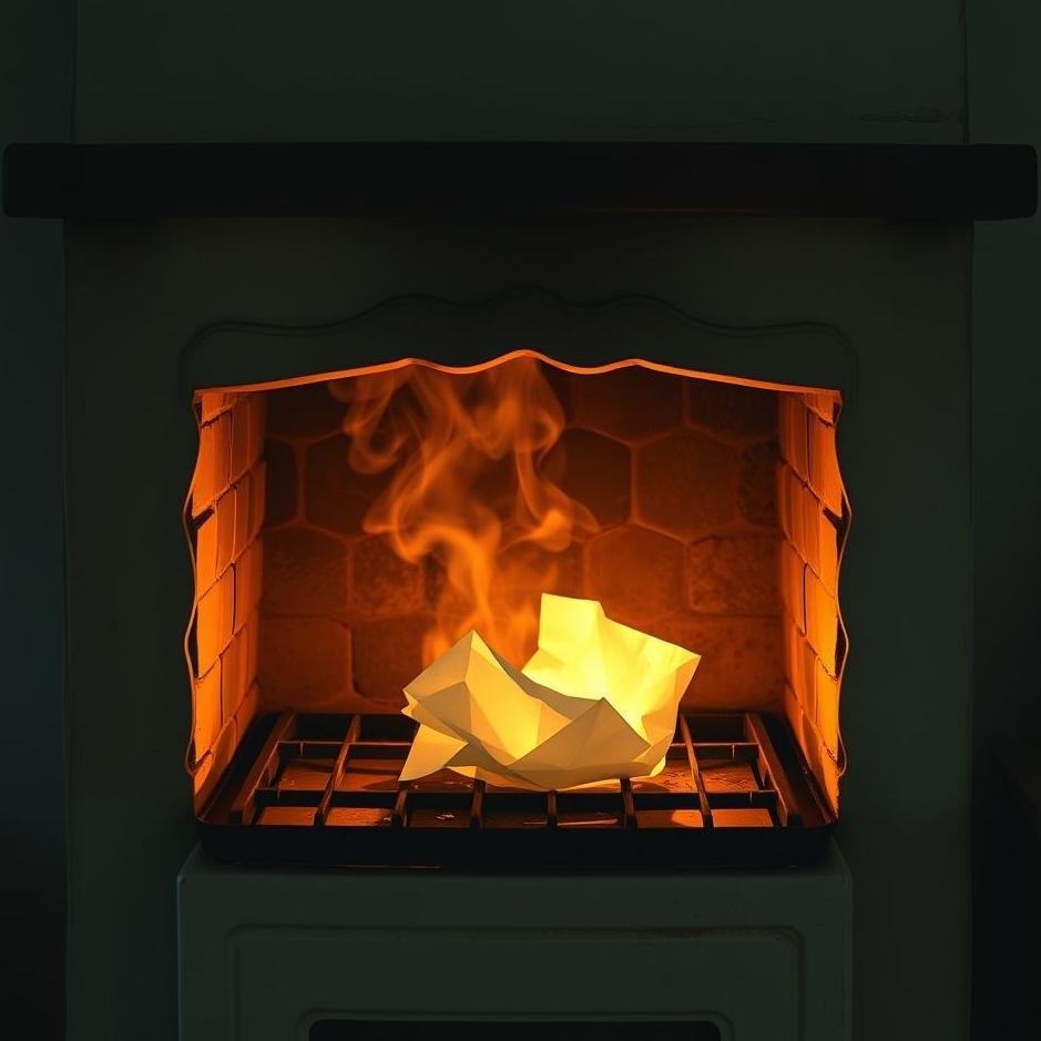 Dream : Throwing paper into the stove in a dream