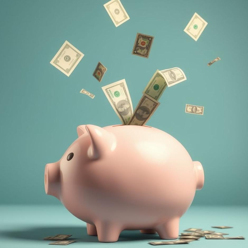 Dream : Throwing paper money into a piggy bank in a dream