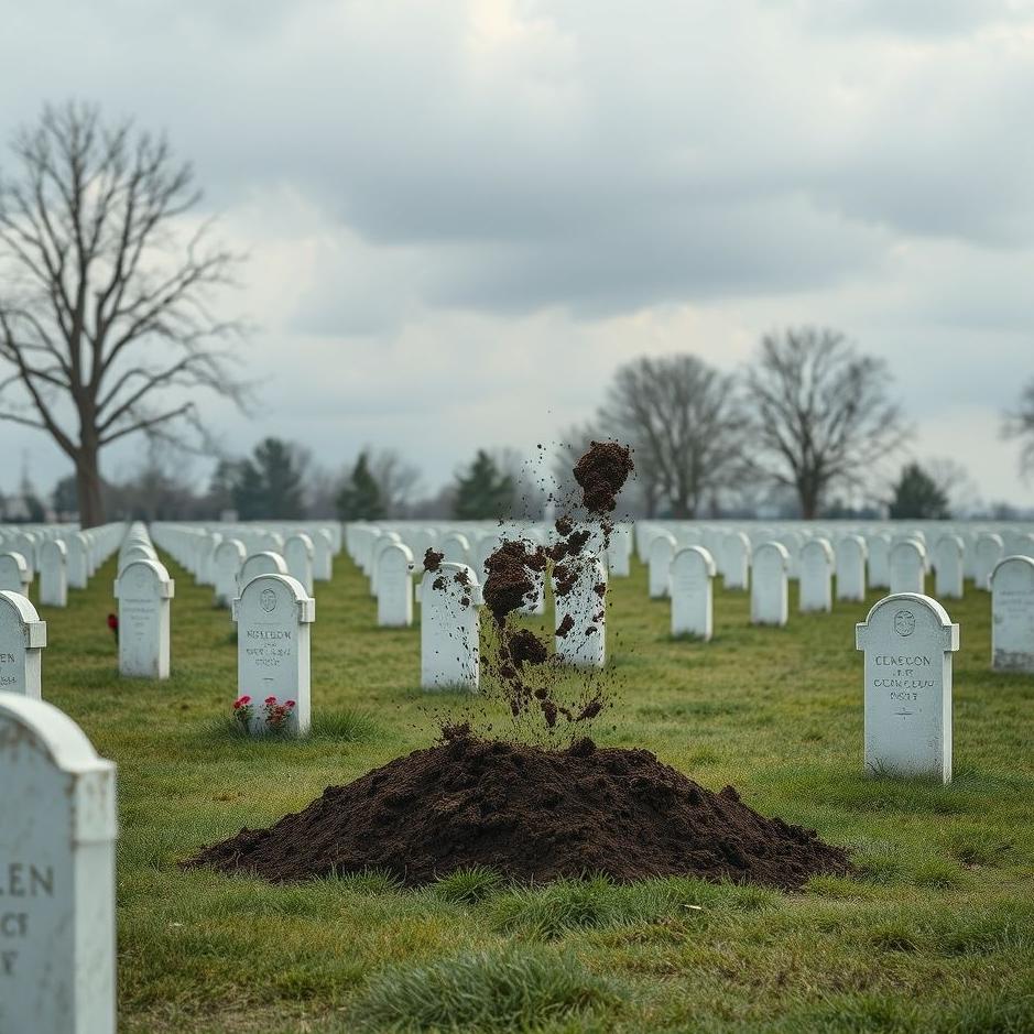 Dream : Throwing soil in a cemetery in a dream