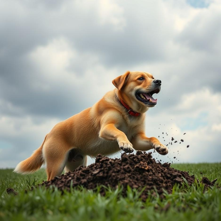 Dream : Throwing soil to a dog in a dream