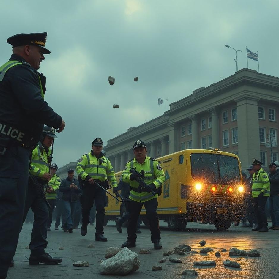 Dream : Throwing stones at the police in a dream