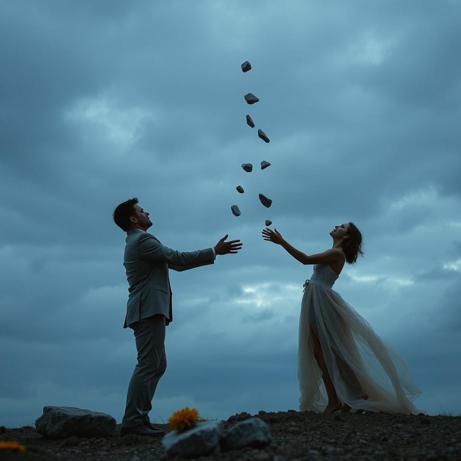 Dream : Throwing stones at your spouse in a dream