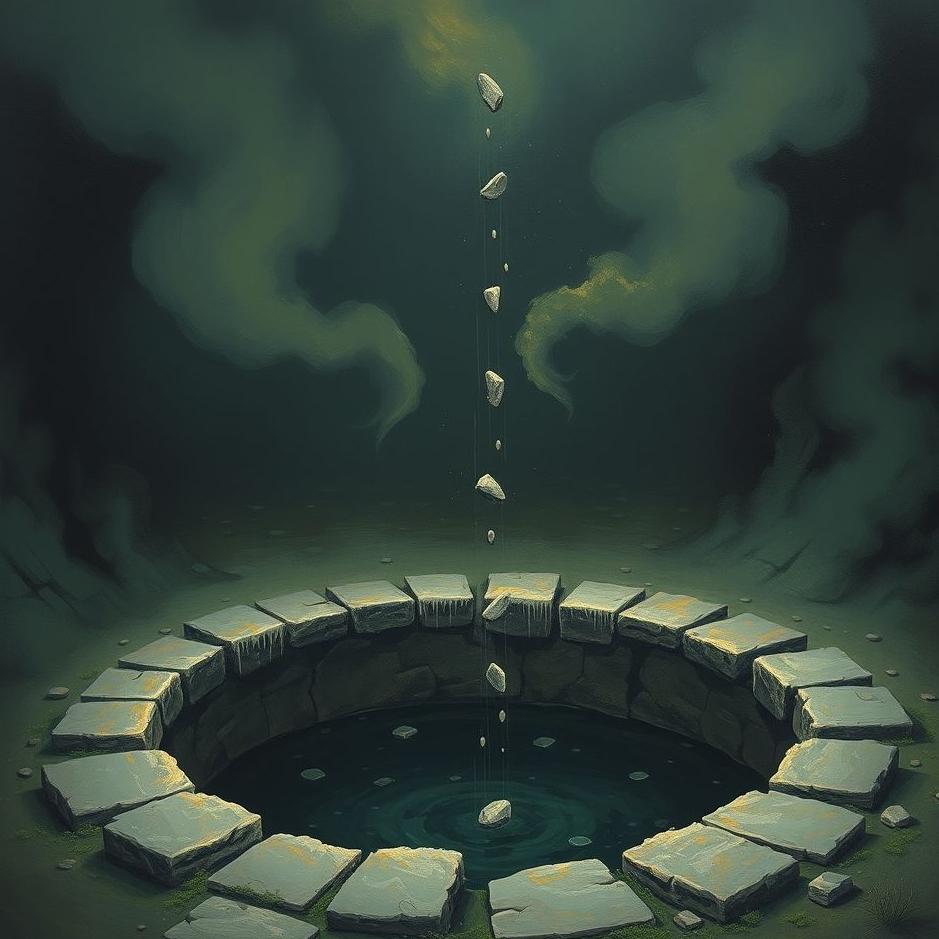 Dream : Throwing stones into a dark well in a dream
