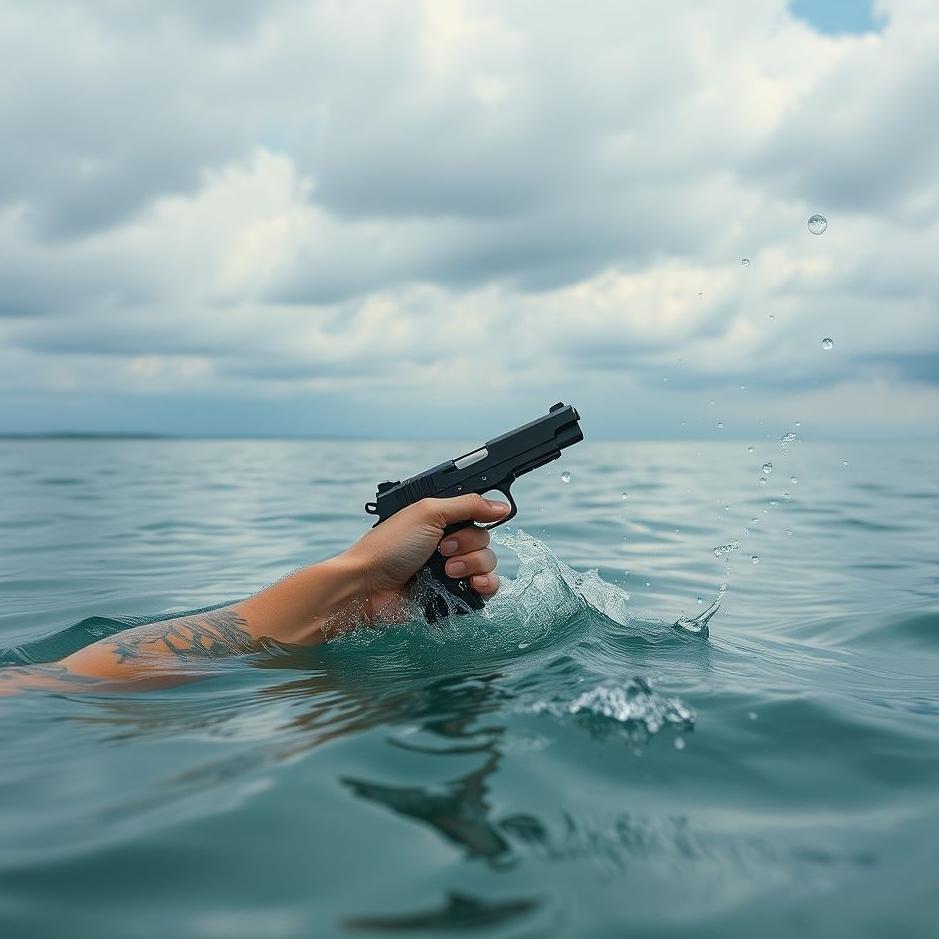 Dream : Throwing the gun into the water in a dream