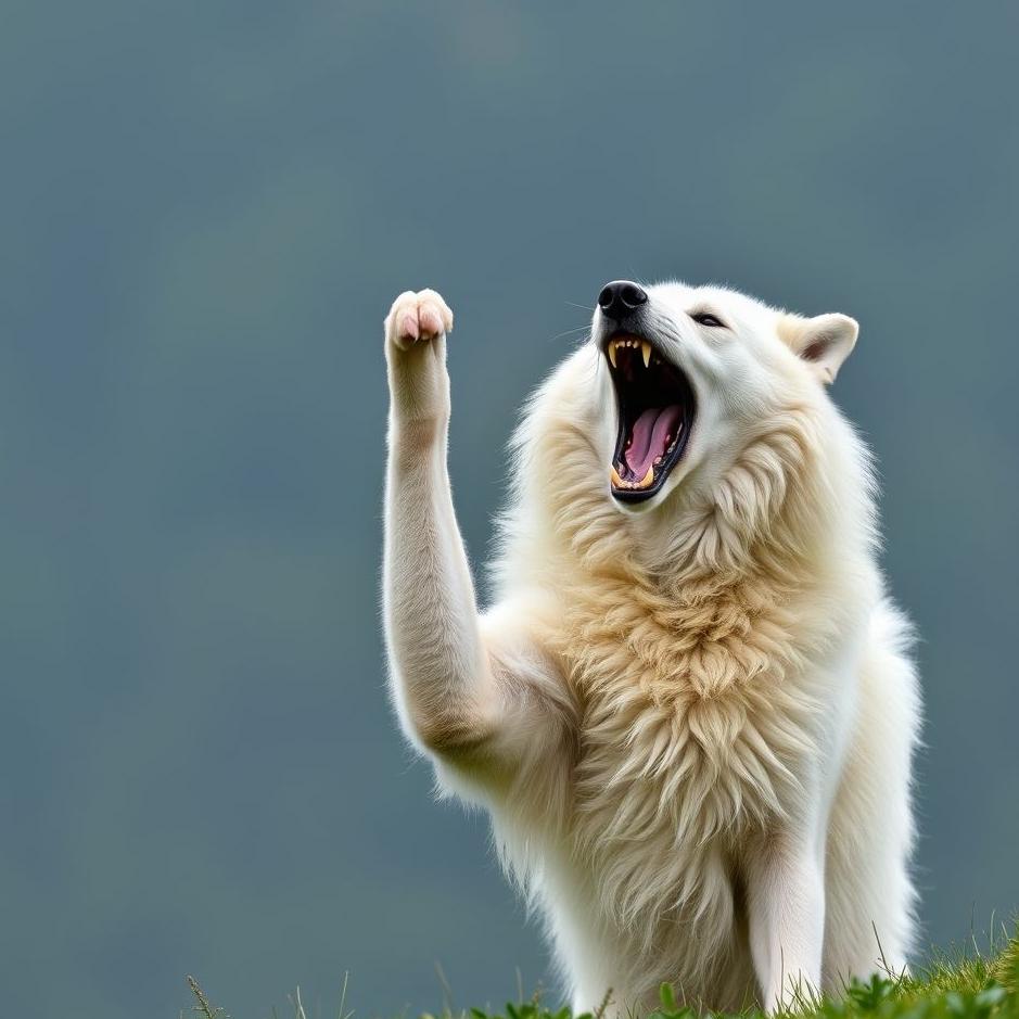 Dream : Throwing up a white wolf 